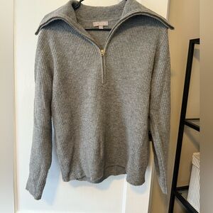 J.Crew Grey Quarter-zip sweater